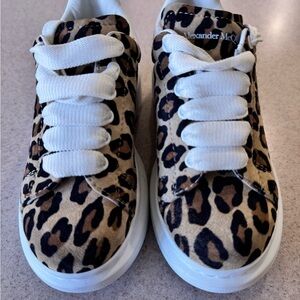 Alexander McQueen Kids Tan and Black Leopard Sneakers